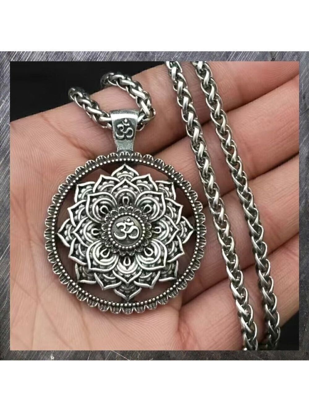 Yoga Meditation Om/Aum Symbol Necklace #1117 – Heavyweight Pendant & Chain